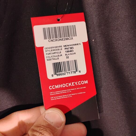 CCM Hockey pants mens 32 black stretch NWT slim fit pockets PN7385 - Picture 3 of 11